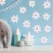 36PCS Retro White Daisy Flower Wall Stickers, Waterproof & Reusable Vinyl Wall Floral Decals (White)